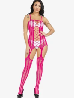 Lingerie Fendue Lingerie de mariage sexy en résille blanche avec découpes pour femmes