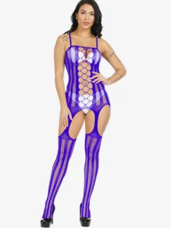 Lingerie Fendue Lingerie de mariage sexy en résille blanche avec découpes pour femmes