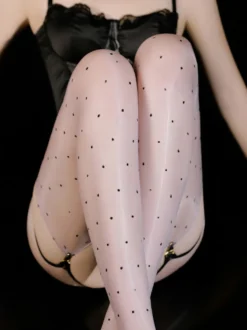 Lingerie Fendue Porte-jarretelles à pois attrayants