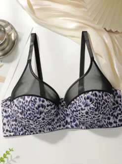 Lingerie grande taille bustiers couvrants imprimé léopard polyester sans coutures à armatures