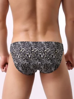 Lingerie masculine en nylon à imprimé léopard pour hommes