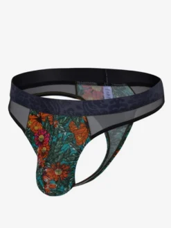Lingerie pour homme sous-vêtements sexy culotte bleue imprimée string imprimé