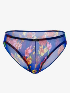 Lingerie Sexy Bleue à Culotte Sexy à Rayures Noires