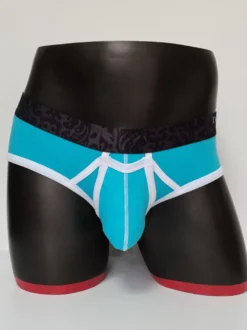 Lingerie sexy pour homme culotte slip string en coton bleu uni