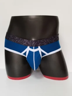 Lingerie sexy pour homme culotte slip string en coton bleu uni