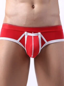 Lingerie sexy pour homme culotte slip string en coton bleu uni