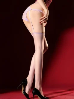 Lingerie transparente collants bas en dentelle brillants bas cuissardes