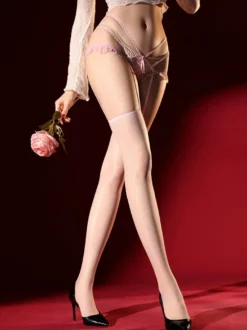 Lingerie transparente collants bas en dentelle brillants bas cuissardes