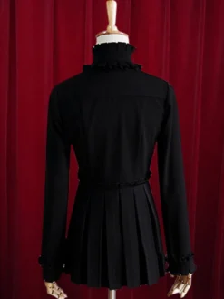 Lolita blanc Blouse plissée coton Chic chemisier pour femmes Déguisements Halloween