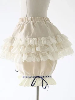 Lolita short en polyester bicolore à volants Déguisements Halloween