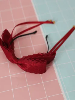 Lolita Sweet Hair Clasp Bow Lace Bell Accessoire de cheveux Lolita noir Déguisements Halloween