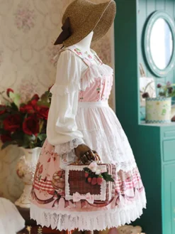 Lolita Sweet Vêtements tablier blanc en coton avec dentelle Déguisements Halloween