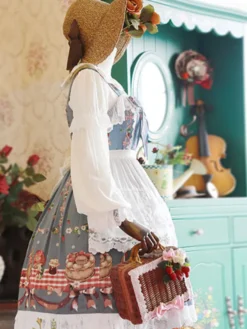 Lolita Sweet Vêtements tablier blanc en coton avec dentelle Déguisements Halloween