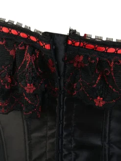 Magnétique bustier sexy en satin noir avec noeud et lacets