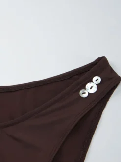 Maillot de bain bikini femme marron café à paillettes maillot de bain sexy d'été