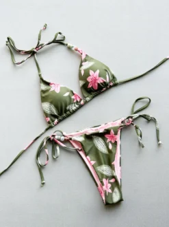 Maillot de bain bikini vert pour femme maillot de bain sexy d'été