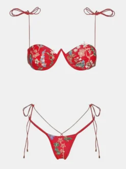 Maillot de bain deux pièces sexy avec string brodé pour l'été 2026