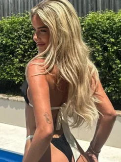 Maillot De Bain Femmes Bikini Noir Noué Irrégulière Taille Haute Été Sexy À Lacet