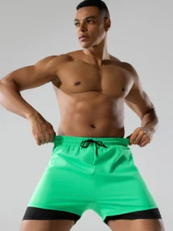 Maillot de bain homme style boxer double épaisseur coupe ample séchage rapide grandes tailles