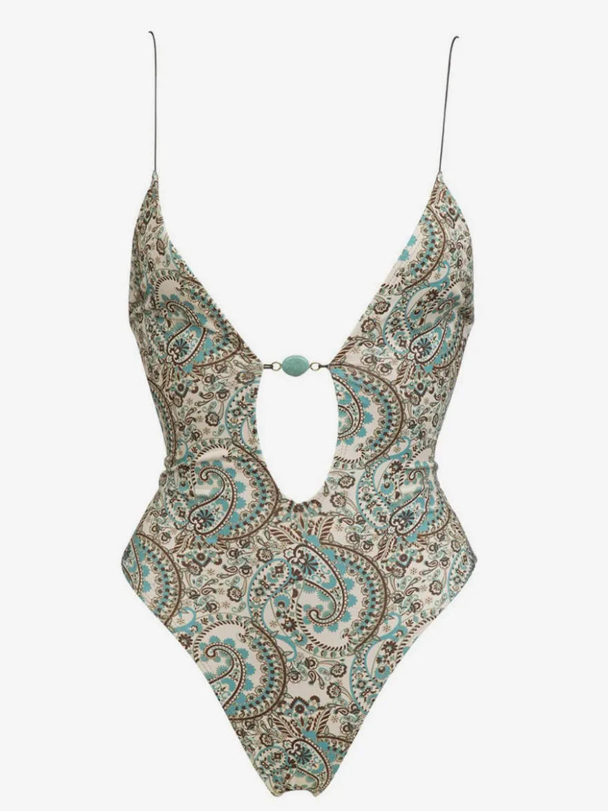 Maillot de bain une pièce à imprimé bohème découpé pour l'été 2026