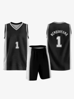 Maillot de Basketball San Antonio Spurs 2026 Association No 1 WEMBANYAMA Homme 2 Pièces Adulte Enfant
