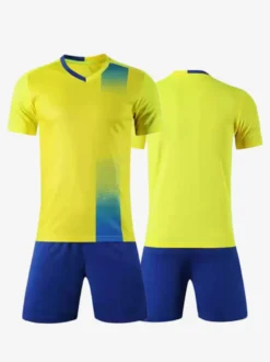 Maillot de football blanc et bleu personnalisé uniforme d'équipe de football vêtements de sport d'entraînement