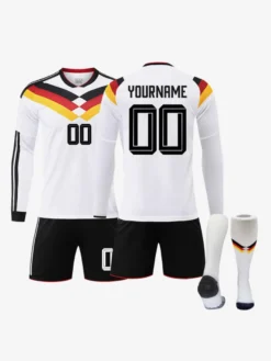 Maillot de football de l'équipe nationale d'Allemagne 25/26 manches longues ensemble de sport personnalisé 3 pièces pour adultes et enfants