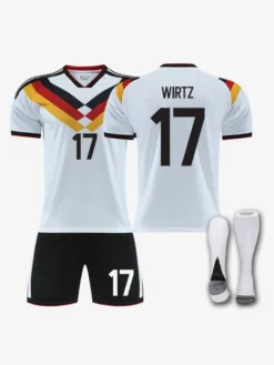 Maillot de football domicile Wirtz 25/26 de l'équipe nationale n° 17 pour adultes et enfants