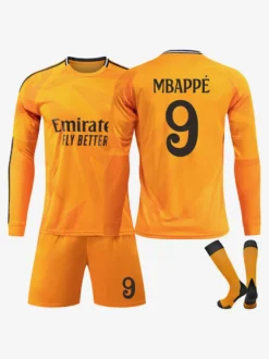 Maillot de football à manches longues pour homme Orange N°5 BELLINGHAM N°9 MBAPPÉ
