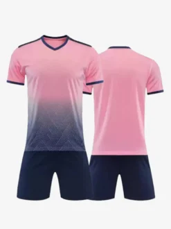 Maillot de football personnalisé à manches courtes et col en V pour homme avec teinture par nouage