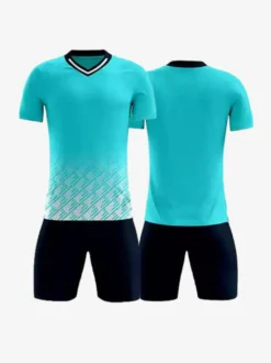 Maillot de football personnalisé à manches courtes et col en V pour homme avec teinture par nouage