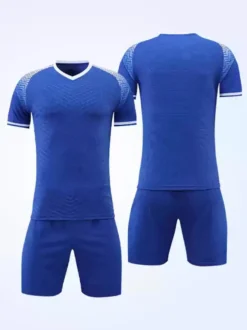 Maillot de football personnalisé à manches courtes et col en V avec blocs de couleurs