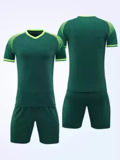 Maillot de football personnalisé à manches courtes et col en V avec blocs de couleurs