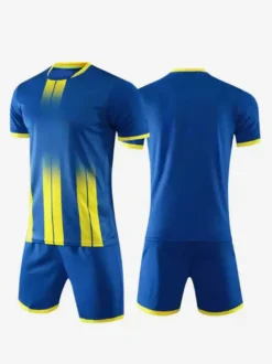 Maillot de football personnalisé à rayures et col en V pour homme