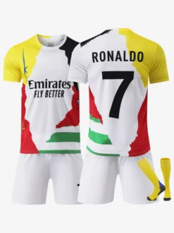 Maillot de football rétro Ronaldo n° 7 édition commémorative 25/26 ensemble de 3 pièces