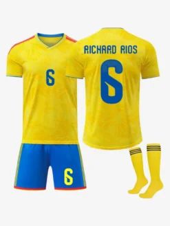 Maillot domicile de l'équipe de Colombie 2026 n° 7 Diaz n° 10 James Rodriguez n° 6 Rios : ensemble 3 pièces pour adultes et enfants