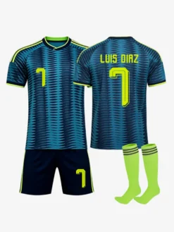 Maillot domicile de l'équipe nationale 2026 n°7 Luis Díaz n°10 James : tenue 3 pièces pour enfants et adultes