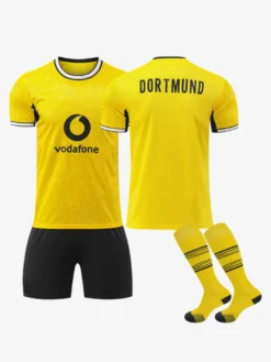 Maillot domicile du Borussia Dortmund 26/27 personnalisé ensemble 3 pièces manches courtes pour femmes et hommes