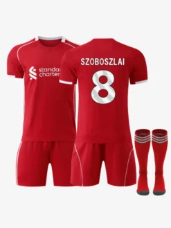 Maillot domicile du club de football Isak n° 7 Writz n° 9 25/26 ensemble 3 pièces rouge Salah pour enfants et adultes