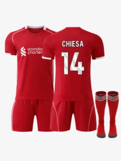 Maillot domicile du club de football Isak n° 7 Writz n° 9 25/26 ensemble 3 pièces rouge Salah pour enfants et adultes