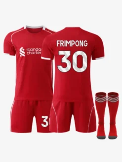 Maillot domicile du club de football Isak n° 7 Writz n° 9 25/26 ensemble 3 pièces rouge Salah pour enfants et adultes