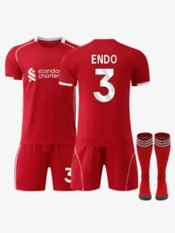 Maillot domicile du club de football Isak n° 7 Writz n° 9 25/26 ensemble 3 pièces rouge Salah pour enfants et adultes