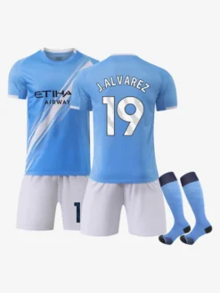 Maillot domicile du club de football 25/26 n° 9 Haaland n° 47 Foden n° 17 De Bruyne ensemble 3 pièces