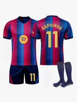 Maillot domicile du FC Barcelone 26/27 n° 10 Yamal n° 8 Pedri rayé ensemble 3 pièces