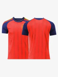 Maillot domicile et extérieur de l'équipe d'Espagne de football 2026 manches courtes personnalisable pour adultes et enfants