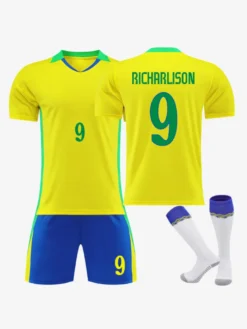 Maillot domicile à manches courtes 3 pièces de l'équipe nationale Vini.JR n° 11 Rodrygo n° 7 25/26
