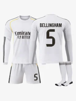 Maillot domicile manches longues 25/26 du club de football n° 10 Mbappé n° 7 Vini. JR ensemble 3 pièces