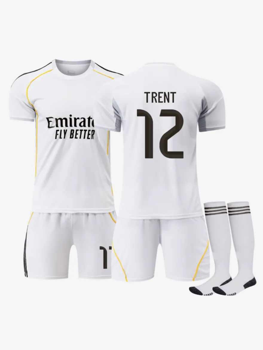 Maillot domicile Mbappé 25/26 n°10 à manches courtes ensemble 3 pièces pour adultes et enfants