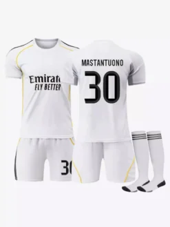 Maillot domicile Mbappé 25/26 n°10 à manches courtes ensemble 3 pièces pour adultes et enfants