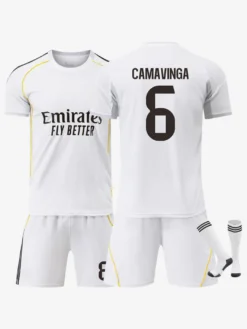 Maillot domicile Mbappé 25/26 n°10 à manches courtes ensemble 3 pièces pour adultes et enfants